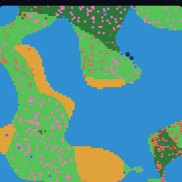 a little world of biomes and creatures